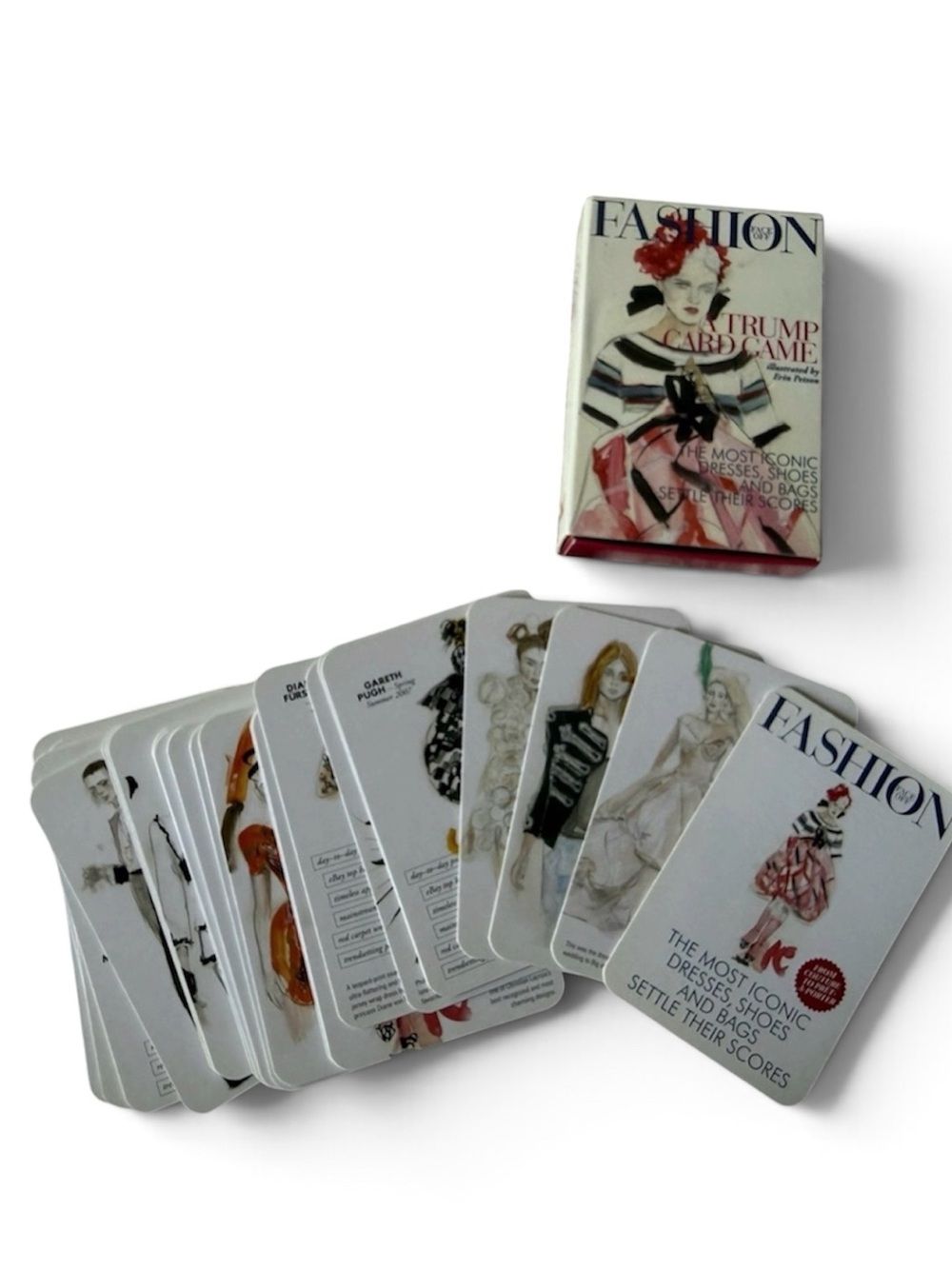 Trump Card Game - Illustrated Playing Cards (Pink, White)